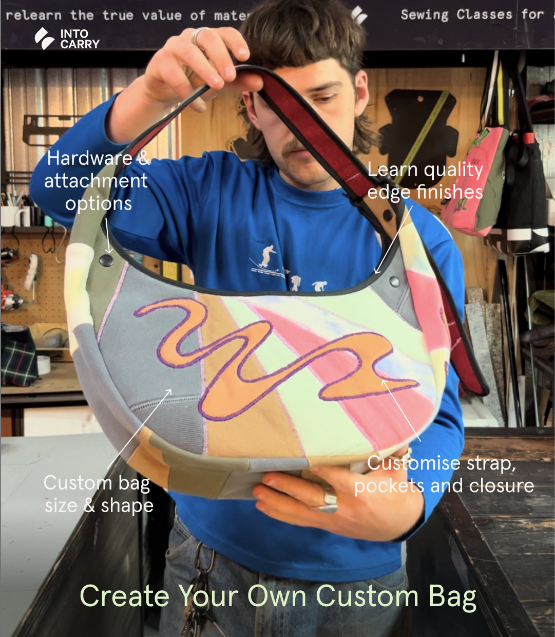CURVED BAG MAKING // Five Sessions of Guided Bag Making